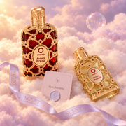 Close-up of the Amber Royale kit with the Now, breathe card and the Scent Harmony ribbon