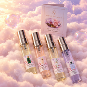 The Discovery Kit his & hers edition card next to the four 5 ml vials