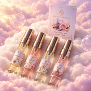 La tarjeta Discovery Kit women's edition junto a los cuatro viales de 5 ml