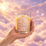 Vela Golden Halo Bloom en la mano, para ver su tamaño