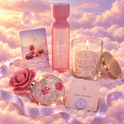 Close-up of the Morning Bloom kit with the Now, breathe card and the Scent Harmony ribbon